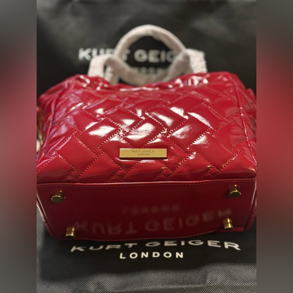 Kurt Geiger NWT Quilted Patent Leather Kensington 2 way Bag - Picture 4 of 16